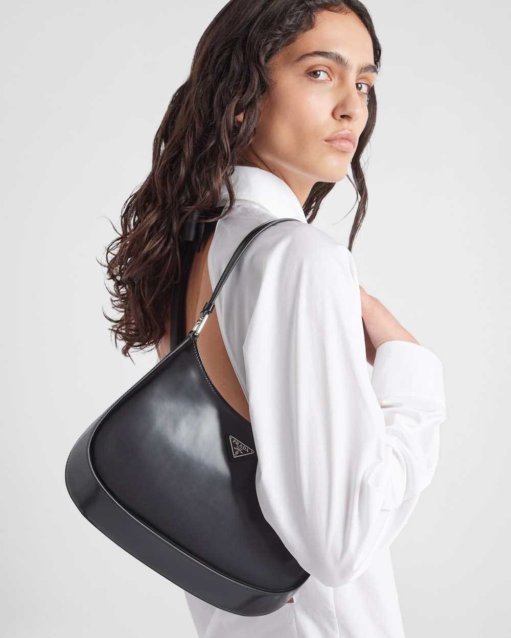 Prada Cleo Brushed Leather Shoulder Bag - Image 6